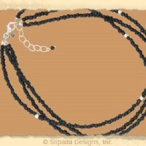 SILPADA BLACK & STERLING NECKLACE. N1500. Retired.